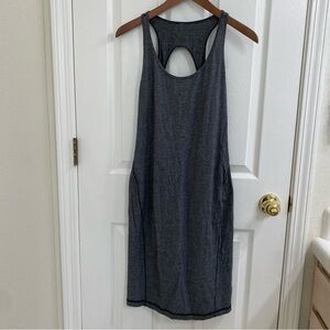 Lululemon Go For It Open Back Dress Micro Stripe Black White size 2